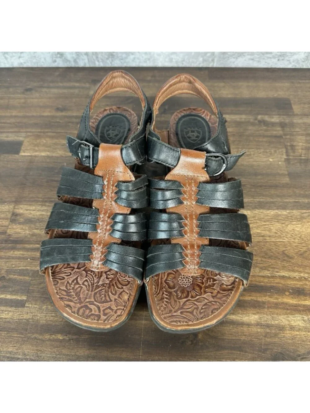 Ariat Leather Woven Convertible Open Toe Sandals Women's Size  7 ? READ 4880